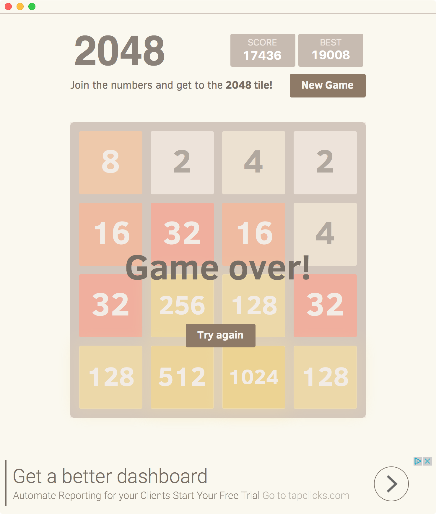 Brief addiction to 2048 game | Blog | Vote Charlie