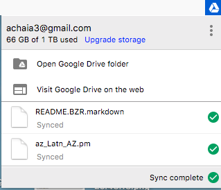 Google Drive sync complete