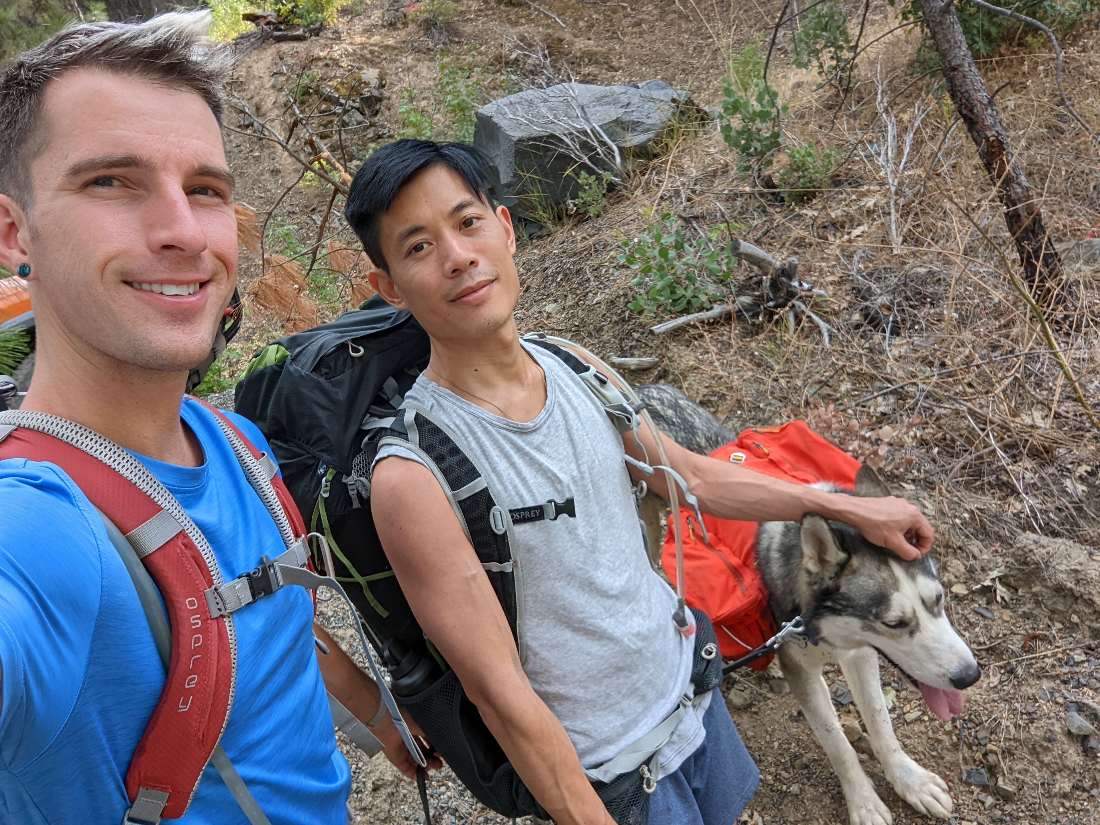 Hiking on the Deafy Glade Trail, 8W26, in Mendocino National Forest.