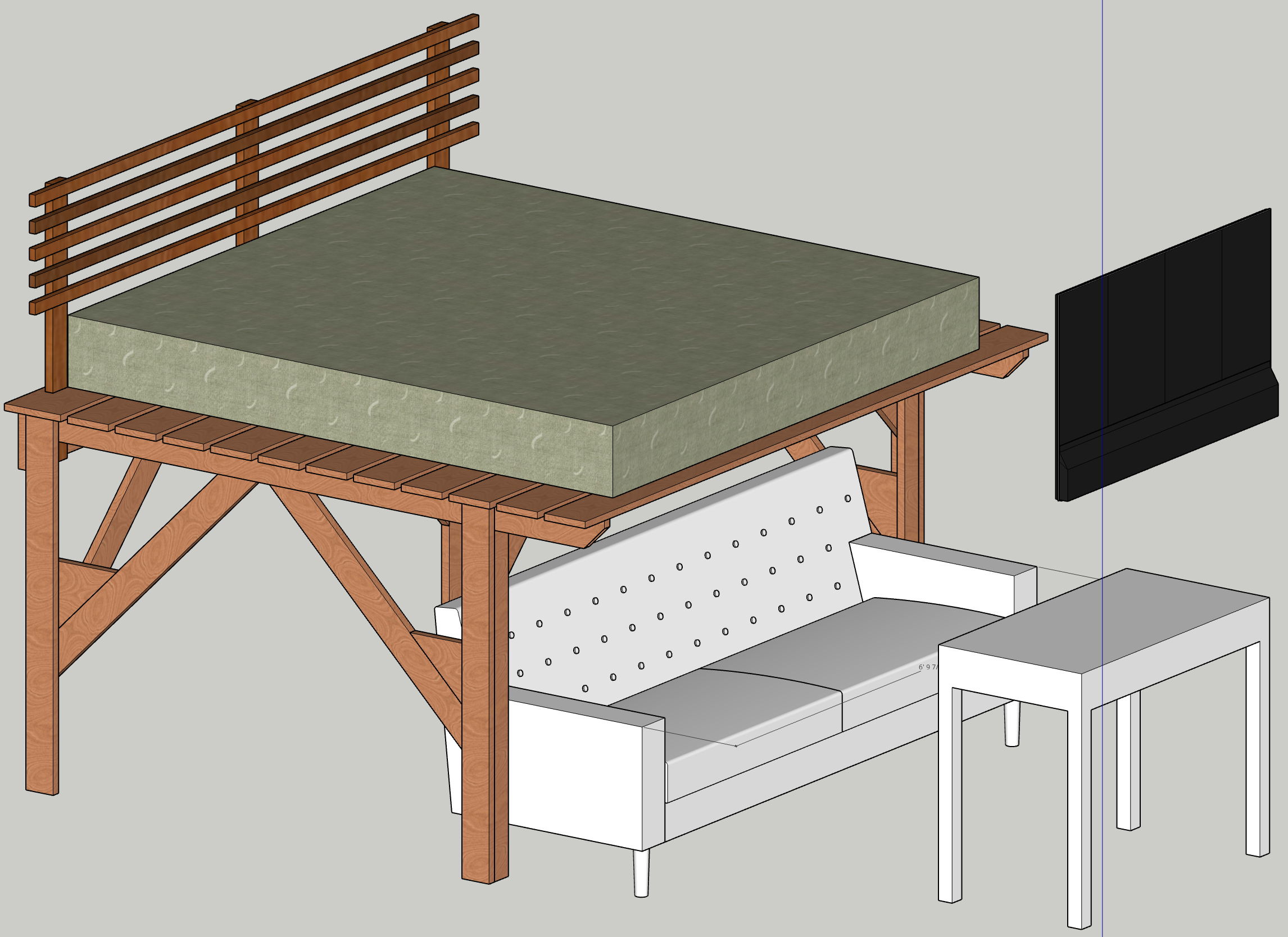 My second draft design, which is bascially what I built other than I added two center support beams.