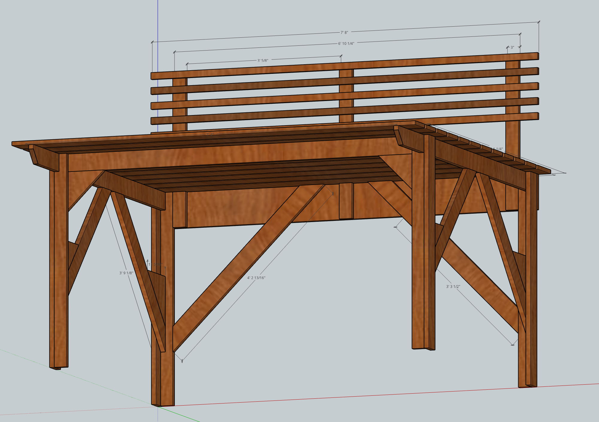 My second draft design, which is bascially what I built other than I added two center support beams.