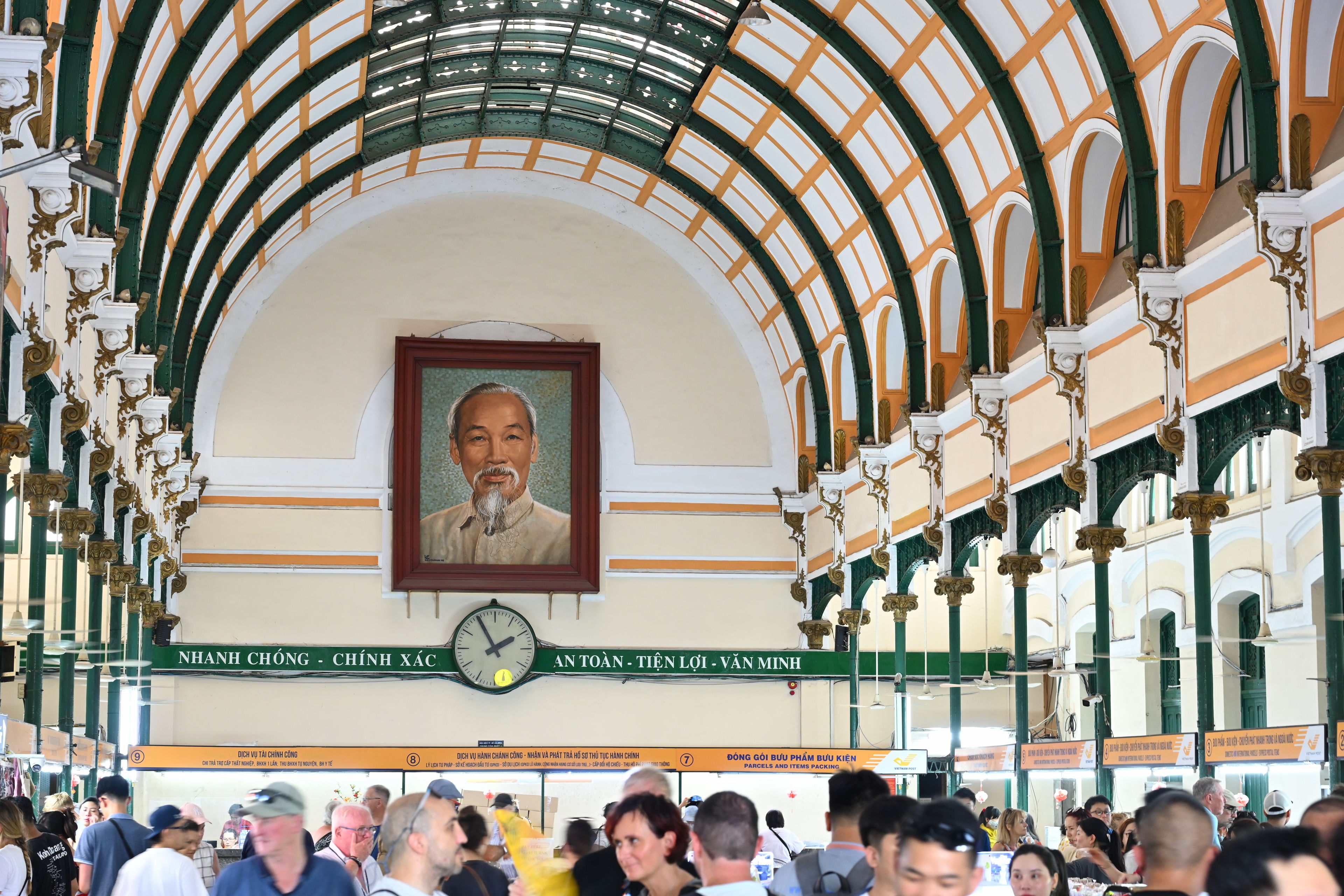 We sent some postcards from the main post office in Saigon, Vietnam.