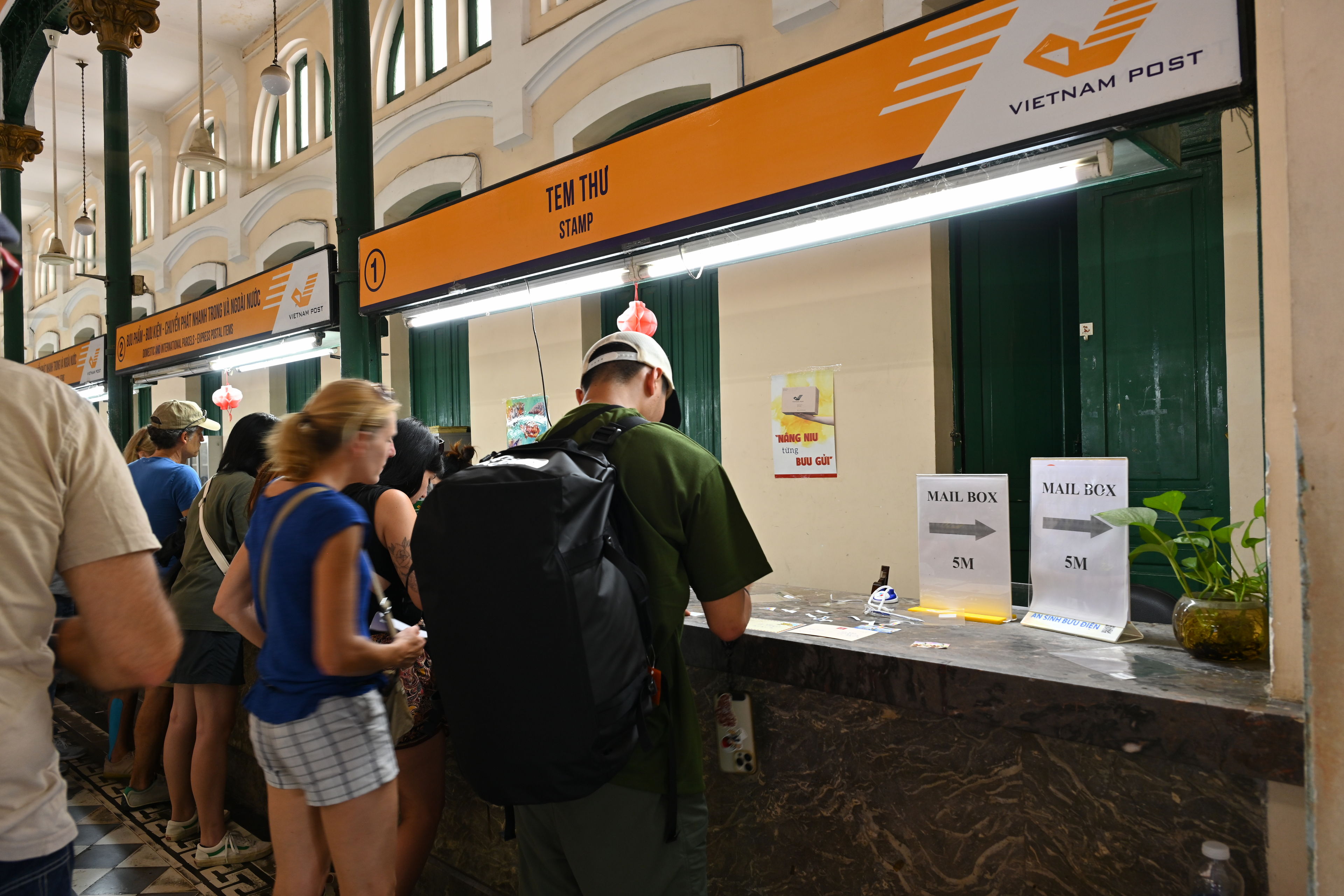 We sent some postcards from the main post office in Saigon, Vietnam.