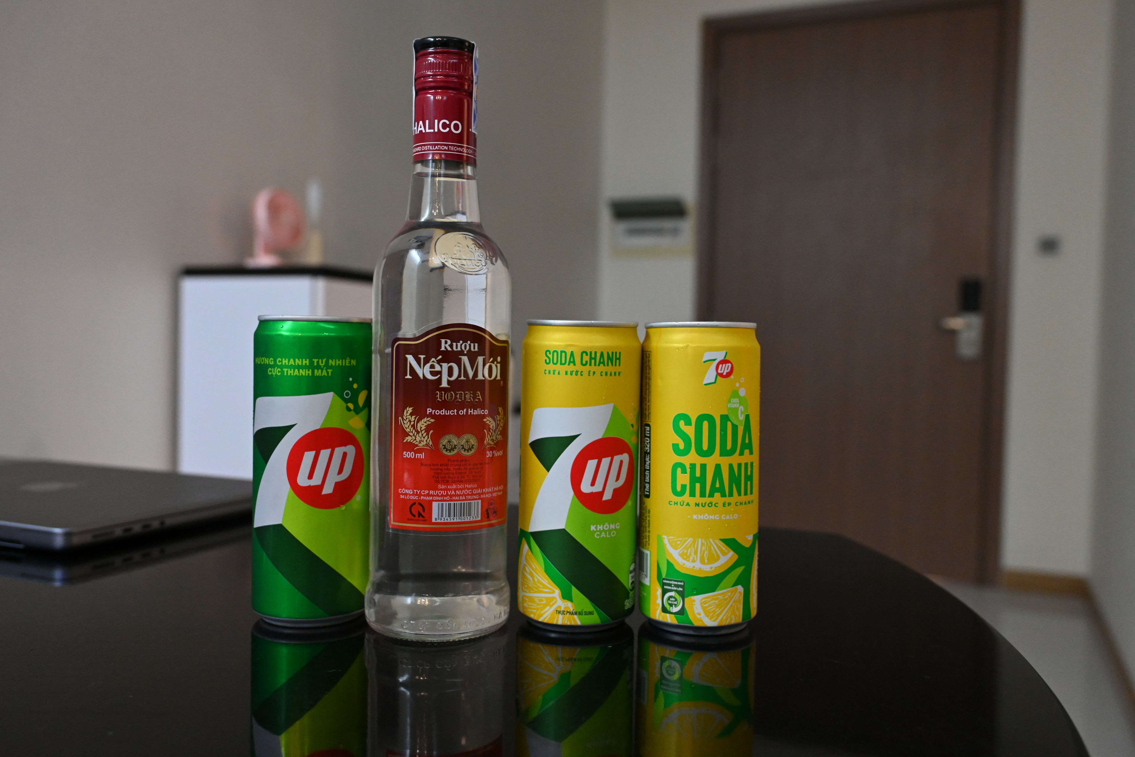 Pregaming with Collin at our apartment at Vinhomes Central Park, Saigon, Vietnam.