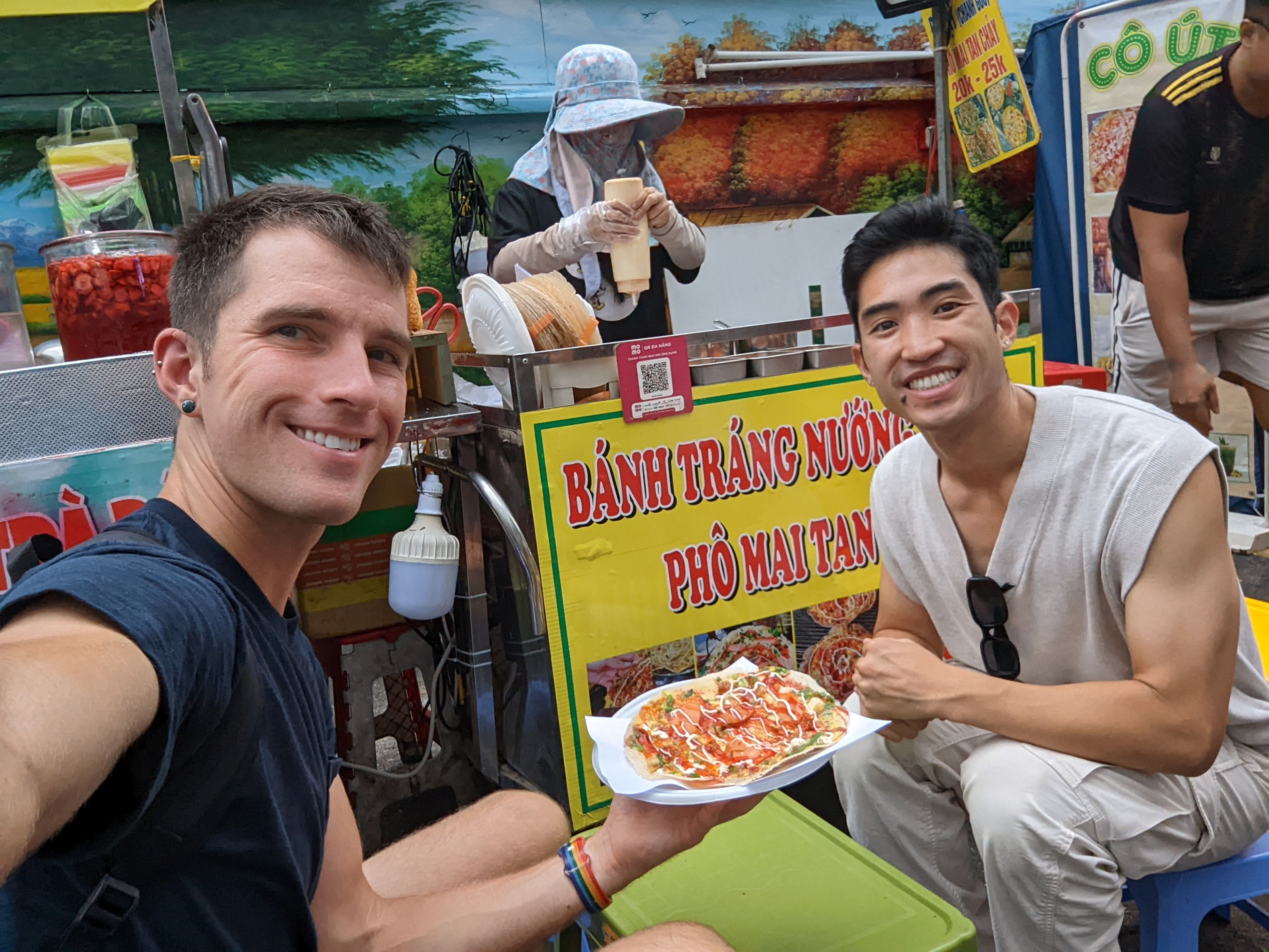 Exploring and getting food at Ho Thi Ky Flower Market, Chợ hoa Hồ Thị Kỷ, in Saigon, Vietnam.