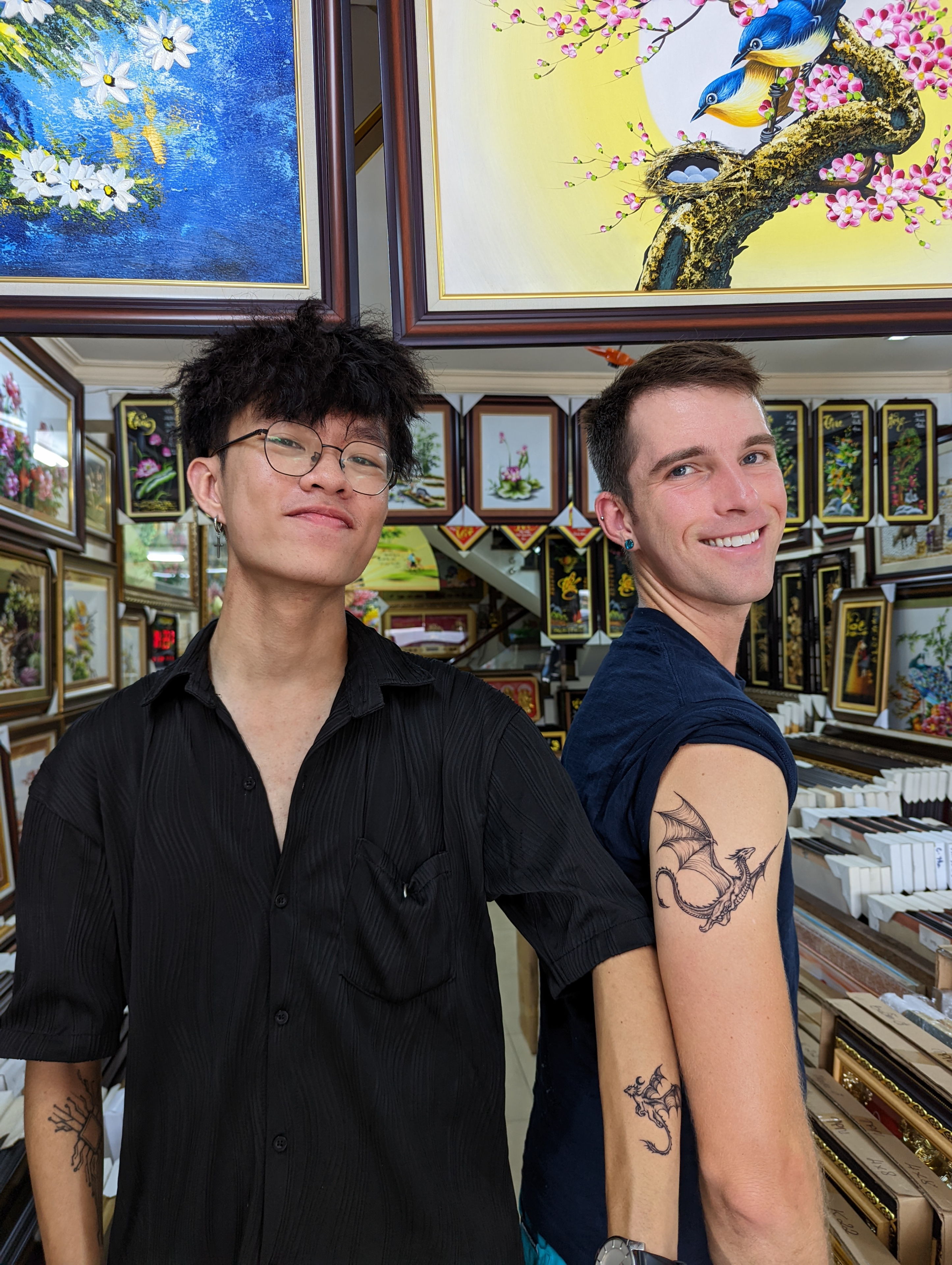 Matthew's and my tattoos, a almost two days later.