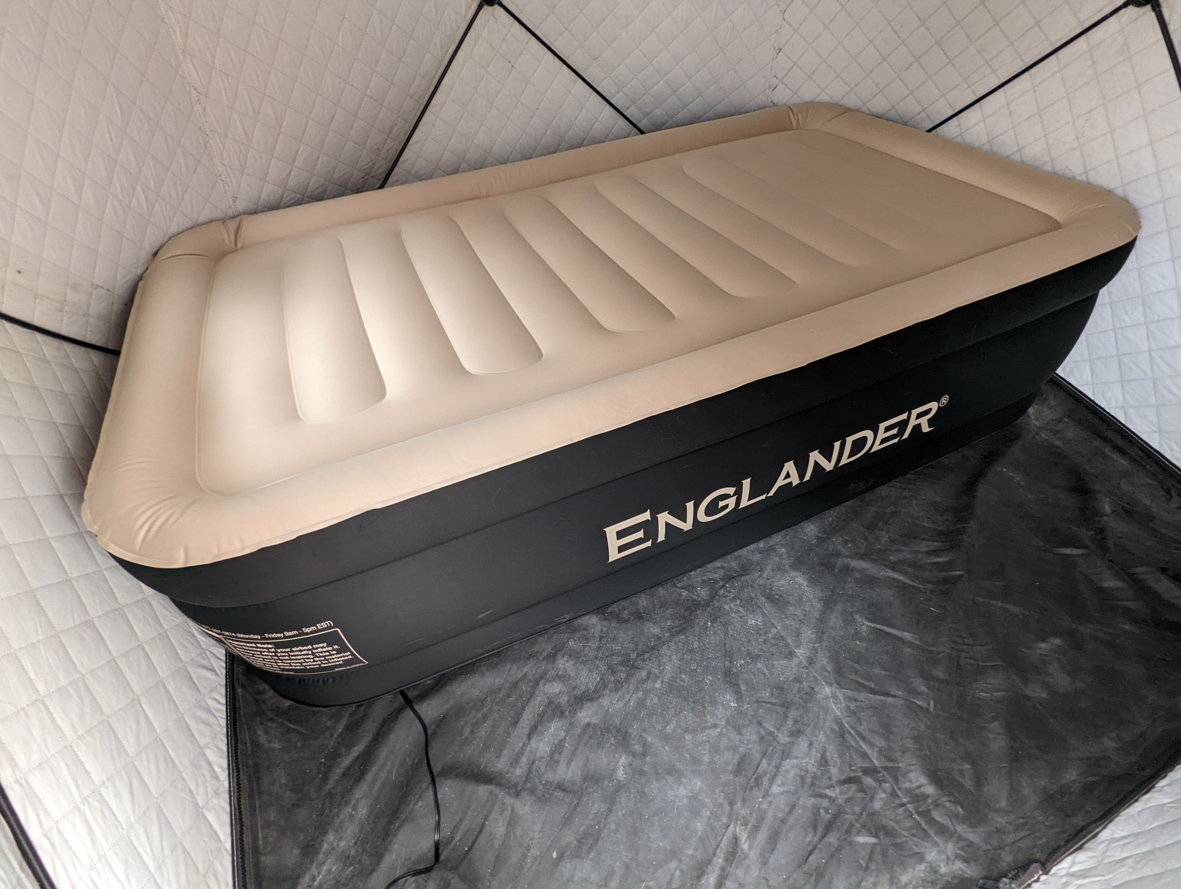 Testing how well a Twin 20" tall blowup mattress fits in the 2019 Shift Pod Mini.