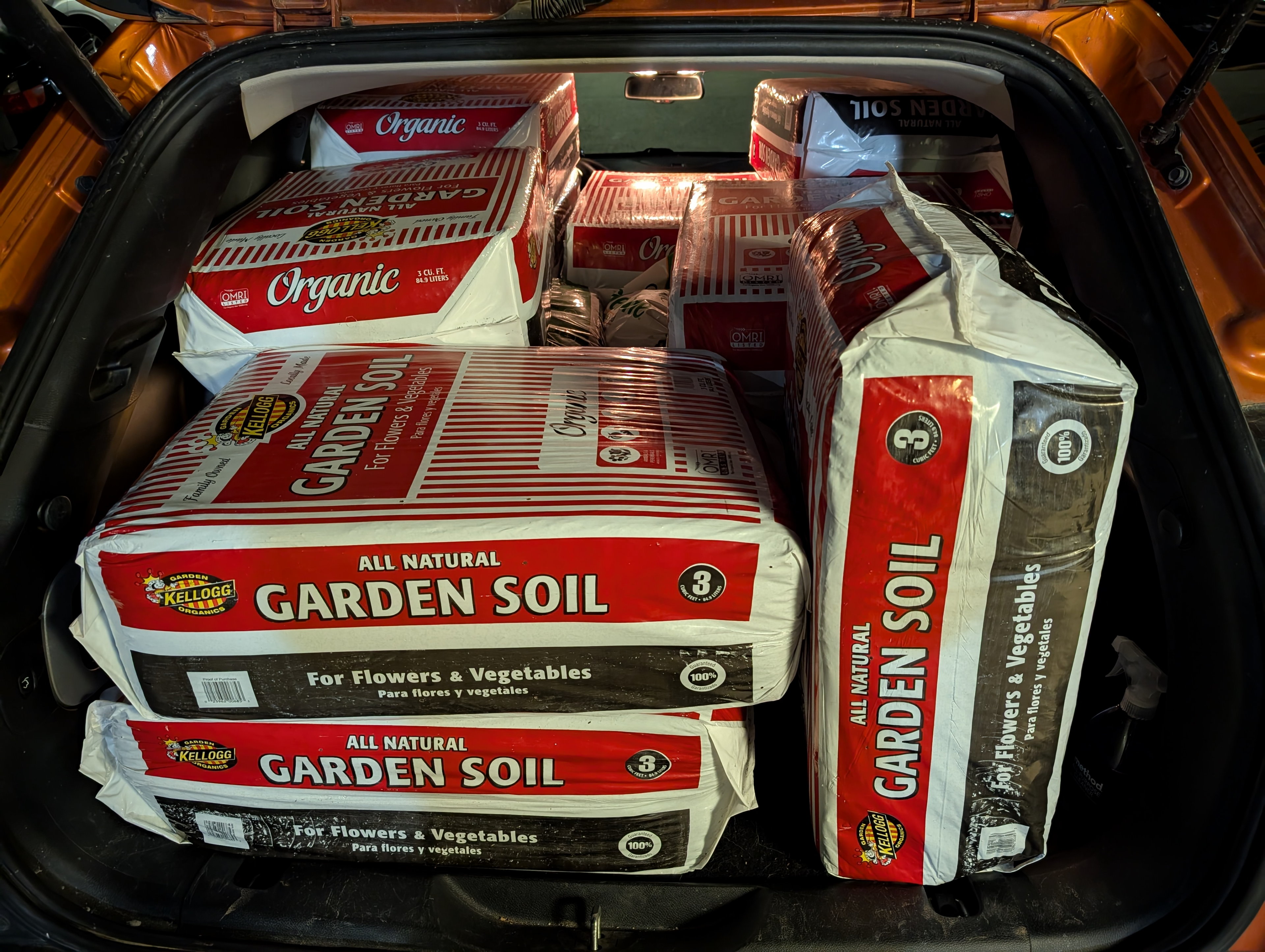 A load of "garden soil" from Home Depot that turned out to be mostly wood chips!