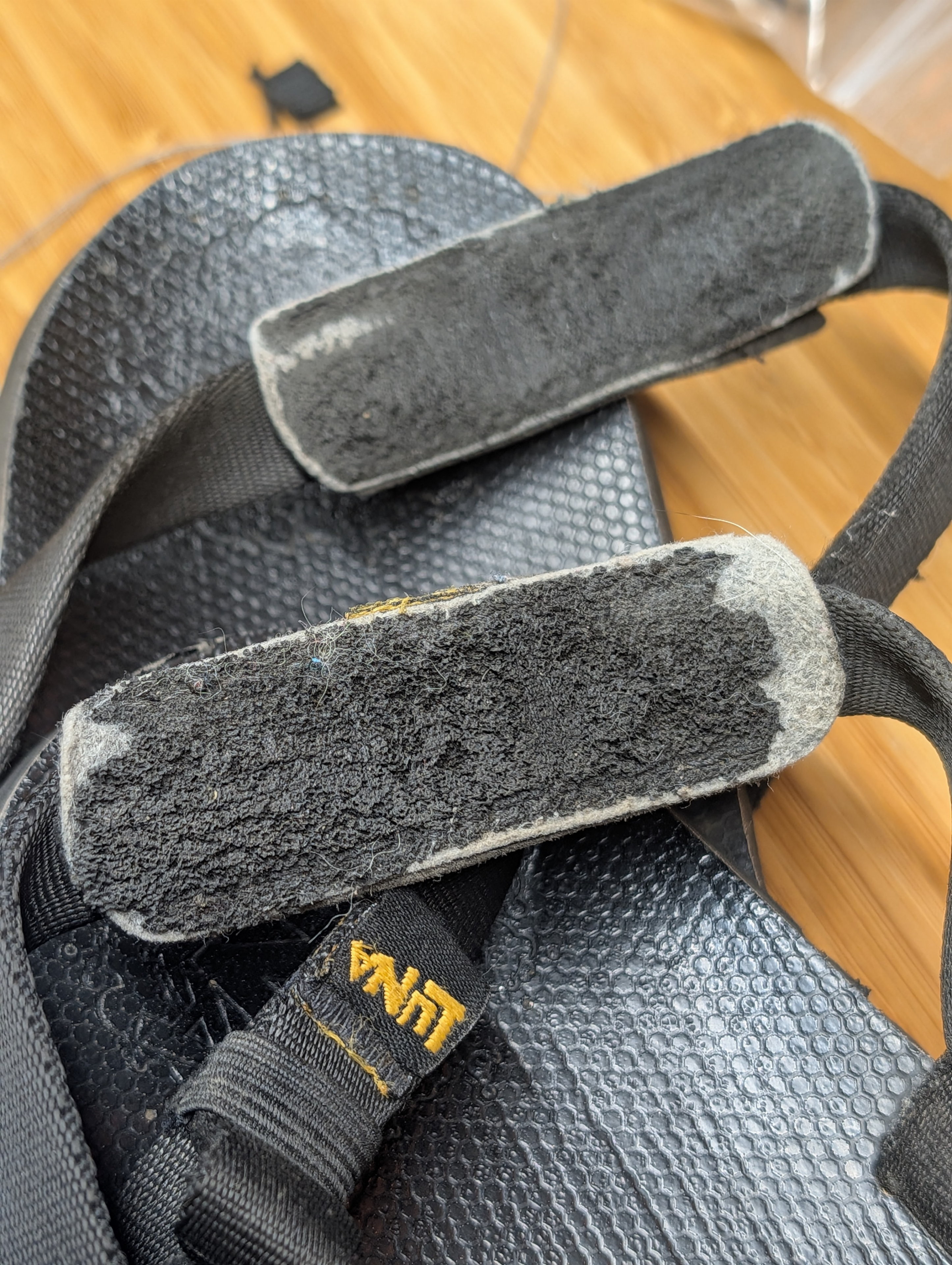 But now I want to do something about these heel straps.