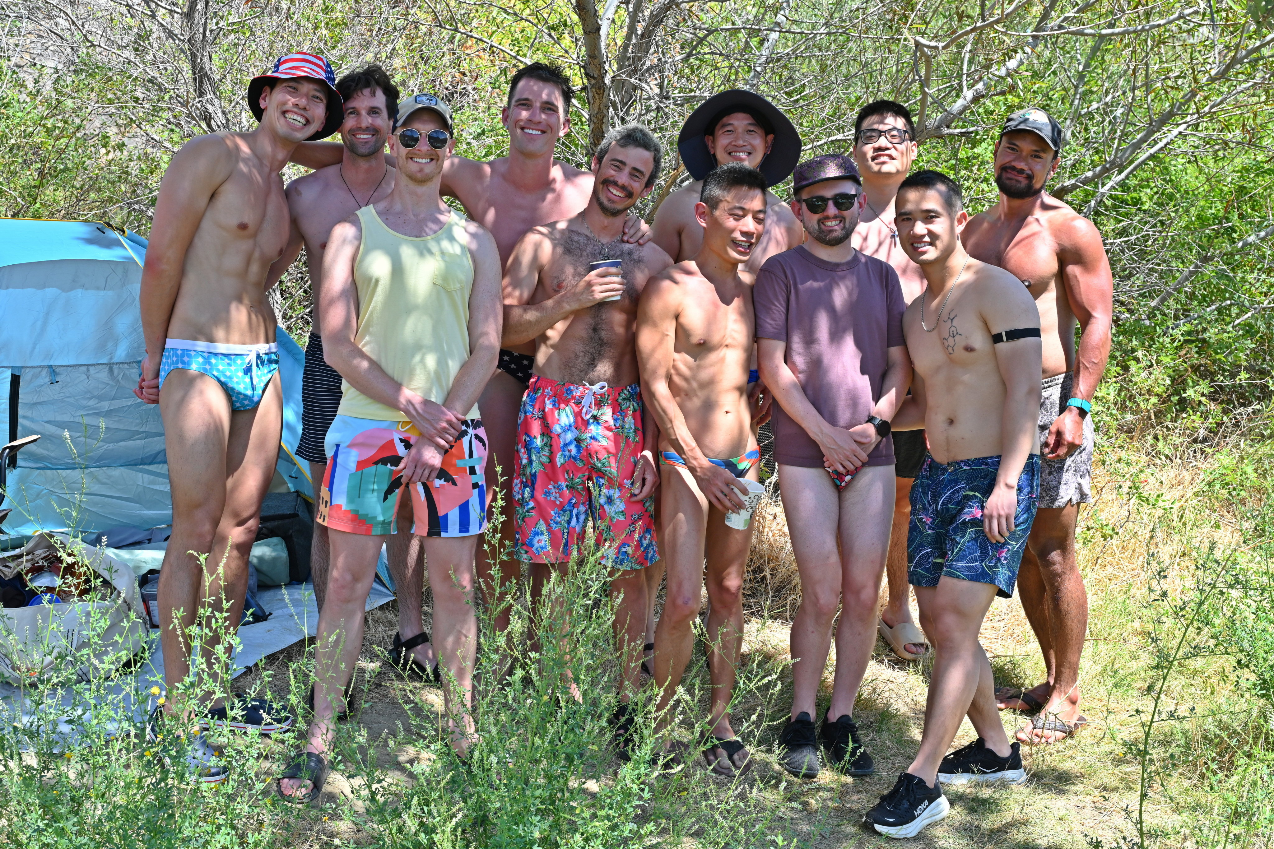 Hanging out at Putah Creek for the Fourth of July. Hon, Derreck, Matt, me, John, Viet, Alan, Matthew, Stephen, An and Tuvale.
